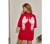 Dark Angel Wing Hot sale Graphic Printed T-Shirts For Women Loose Oversized Clothing Hip Hop Street Tshirt Cotton Short Sleeves