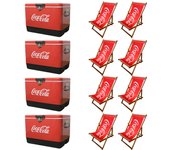ORION91 4 Neveras Grande de Playa + REGALO 8 Tumbonas de Playa COCA COLA - SpazioLuzio