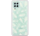 Funda compatible con Samsung Galaxy A22 4G - Patron plumas blancas