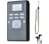 Mini Radio Receptor de FM Reloj Digital de Radio Estéreo with Auriculares para Conferencia de Audición de Interpretación Simultánea, Equipo DE LA Guía