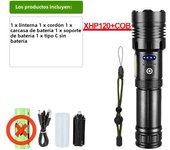 Super XHP120 Powerful Led Flashlight XHP90 High Power Torch light Rechargeable Tactical flashlight 18650 USB Camping Lamp