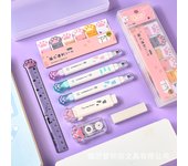 Cat Claw Memo Pad Rubber Ruler Learning Cartoon Stationery Set Cute Stickers School Office Writing Supplies Gift Stationery