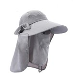 Sombrero Proteccion UV Mujer Verano Gorro de Pescador Proteccion Cuello para Mujer Transmontable Sombrero Desmontable para El Sol Ala Ancha con Protección Cara