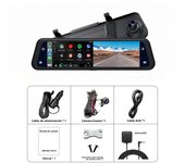 4K 12InchDash Cam 3840*2160P Car Mirror Video Recording Carplay & Android Auto Wireless Connection 5G WiFi GPS Navigation FM AUX