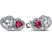 Pendientes Pandora de Botón Halo Corazones