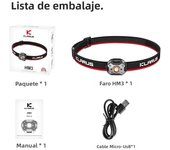 Klarus HM3 Headlamp Portable Mini USB Rechargeable Head Flashlight LED Head Light for Fishing Camping Torch Headlights