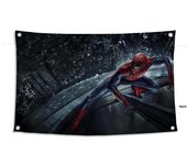 1pc MINISO Marvel Superhero S-Spiderman Flag Flags And Banners Four Hole Flag Polyester Outdoor Decor Room Aesthetic