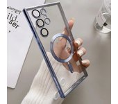 Luxury For Magsafe Magnetic Cases For Samsung Galaxy S22 S23 S24 Ultra Plus Plating Wireless Charging Case Silicone Phone Cover