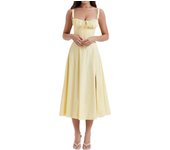 Women Summer Dress Solid Color Sleeveless Bandage Party A-line Dress for Cocktail Nightclub Beach Chic Casual 90s clothe vintage