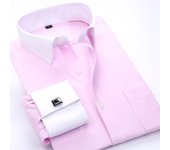 Luxury French Cuffs Men's Long Sleeved Shirts for Spring Autumn Business Social Banquets Solid Color Stripes Comfortable Fit 6XL
