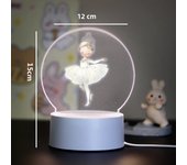 Hot Little ballerina Children Bedroom Decor 3D Lamp For Home Room Decoration Nightlight Led Night Light
