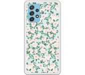 Funda compatible con Samsung Galaxy A72 - Patron flores con fondo verde