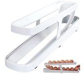 Dispenser Refrigerator Egg Storage Box Double Layers Rolling Egg Automatic Scrolling Holder Household Large Capacity Organizer