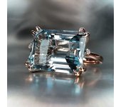 Huitan New Fashion Light Blue Oblong Shape Women Ring Wedding Engagement Party Rings Simple Stylish Design Gift for Female