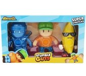 MONSTERFLEX Stumble Guys, Pack de 3 Figuras del Videojuego, muñeco Extensible y elástico, 25 cm, para coleccionar, Adultos Fans coleccionistas, niños +6 años (Bizak 64390005)