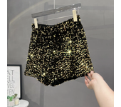 Hot Girl Y2k European and American Style Sequined Shorts Slim Fit Suede Embroidered Sequined Casual Hot Pants for Women