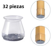 32Pcs Small Silicone Chair Leg Covers w/ Felt Pad Furniture Leg Protectors for Hardwood Floors, Prevent Scratches &Reduce Noise