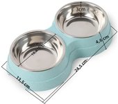 Double Pet Bowls Dog Food Water Feeder Stainless Steel Pet Drinking Dish Feeder Cat Puppy Feeding Supplies Small Dog Accessories