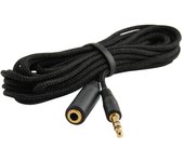 Cable de extensión de audio estéreo auxiliar para auriculares de 3 m, 3,5 mm y 1/8", macho a hembra, con revestimiento de tela