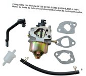 Carburetor Carb Fit for Honda GX120 GX160 GX168 GX200 5.5HP 6.5HP + Fuel Pipe Gasket EngineGenerator Motor Mower