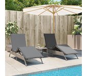 VidaXL Conjunto de jardín Dalia 2 tumbonas + mesa