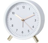 Reloj Despertador Analógico, Súper Silencioso sin Tictac with Luz Nocturna, Funciona con Barería, Reloj de Metal Redondo de Moda para Oficina, Dormitorio, Ancianos, Adultos, Niños