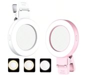 Fill Light Clip with Mirror,Selfie Ring Fill Light,180° Rotatable,Portable,Expandable,Dimmable,White,Warm Light