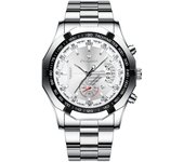 FNGEEN Luxury Men's Watches Stainless Steel Band Fashion Waterproof Quartz Watch For Man Calendar Male Clock Reloj Hombre S001