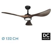 FABRILAMP Ventilador DC Viana 18W Negro/Roble 3 Aspas - Iluminación Regulable - Control Remoto