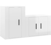 vidaXL Set de muebles para TV 2 piezas madera contrachapada, Mueble de Salon, Mueble TV, Mueble TV salon, Mesa de TV, Mueble tele