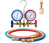 Refrigerant Manifold Gauge Air Condition Refrigeration Set Air Conditioning Tools with Hose and Hook For R404A R410A R22 R134A