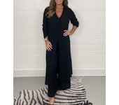 2023 Women's Plus Size Two Piece Set New Matching Collection Elegant Women's Gown High Waist Wide Leg Pants Two Piece Set