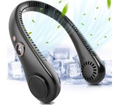 Ventilador de cuello portátil con 5 velocidades, recargable, sin aspas, 1500 mAh, flexible y portátil.