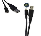 Edm Cable Conector USB a Micro USB 1.8m - Compatible Samsung, Sony, Huawei, LG - Alta Velocidad de Transferencia