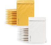 Sobres Acolchados, Sobre Acolchado para Envios, Sobres Burbujas color Kraft y Blanco, Bolsas para Envíos de Paquetes Varios Tamaños, Sobres de Envio · m-office (350x470mm, 20uds)