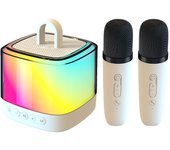 Máquina de Karaoke Mini K32 con Micrófono Inalámbrico, Altavoz Inalámbrico Portátil con Luces de Fiesta, Regalo de Cumpleaños
