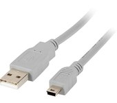 Cable usb lanberg 2.0 macho/mini usb macho 1.8m gris