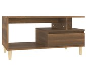 vidaXL Mesa de centro madera contrachapada 90x49x45 cm Blanco, Negro, Blanco brillante Mesita de Salón o Comedor o Auxiliar Mesa de Café Meuble Salón