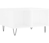 vidaXL Mesa de centro madera contrachapada 60x50x36,5 cm Blanco, Negro, Blanco brillante Mesita de Salón o Comedor o Auxiliar Mesa de Café Meuble Salón