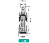 3PCS Universal Joint Set Ratchet Angle Extension Bar Socket Adapter Manual and Pneumatic Bendable Adapter Socket Tools