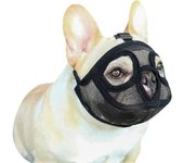 Bozales para Perros de Hocico corto Bozal de Bulldog transpirable completo Bozal de Perro de Malla ajustable Shar Pei Pug Boston Terrier