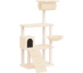 Rascador para Gatos con postes de ISAL Cream 131 cm