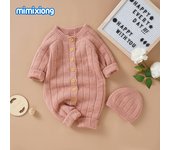 Baby-ropa Cálida para Bebé de 0 At 18M, Pelele de DOT para recién nasido, Niño y Niña, mono de manga Larga sombrero, vestidos de juguete y primavera