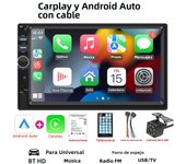 HIPPBQCC Carplay Android Auto 7" Car Radio 2 Din Touch Screen Mirror Link Stereo Receiver Audio Multimedia Player With FM USB TF