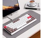 Teclado Mecánico Inalumbrico Tri-Mode Portátil Para Oficina Y Hogar Compatible Con Portátiles Tabletas PCs Iluminación Interruptor ABS de un solo color Rojo