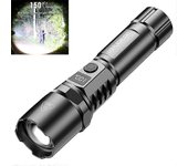Rechargeable Outdoor Flashlight, long-range light telescopic Focus display, 1000 Lumens 3 Lighting Modes & Waterproof Flashlight