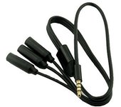 CABLEPELADO Cable Divisor Jack 3.5 mm con micrófono 4 Pines | Splitter 3 vías Auriculares 3.5mm | TRRS | Compatible con Compatible con PS5 / PS4, Cascos, Altavoz, PC, Móvil | Negro | 50 cm
