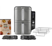 Ninja SL400EU freidora Doble 9,5 L 2470 W Freidora de aire caliente Negro, Gris