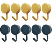 Verde Sticky-Hooks Perchas Adhesivas Baño Cocina - Pack de 10 Ganchos Adhesivos de Color Pegajoso