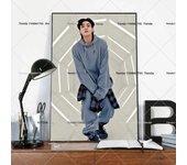 1PC Pop Jungkook 3D Singer Poster Self-adhesive Art Waterproof Paper Sticker Coffee House Bar Room Wall Decor